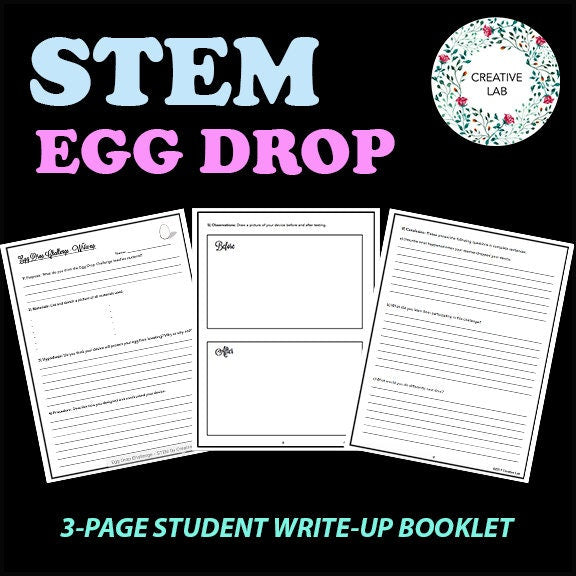 Egg Drop Contest STEM Challenge - 100% Editable// Printable Teaching Resource // No Prep Classroom // Science