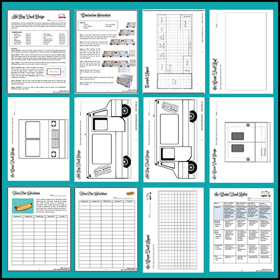 Math Craft - Design A Hot Dog Truck - Math Area and Decimals - PBL // Printable Teaching Lesson School Resource // No Prep Classroom //
