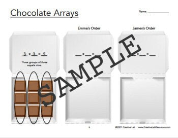 Chocolate Arrays - Single Digit Multiplication - 100% Editable // Printable Teaching Resource // No Prep Classroom //