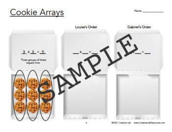 Math Cookie Arrays - Single Digit Multiplication - PBL // Printable Teaching Resource // No Prep Classroom //