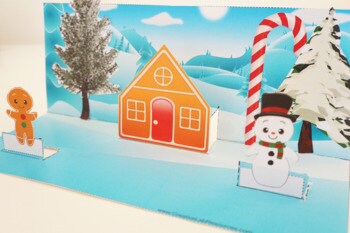 Pop-up Gingerbread House Scene 3D Craft - 100% Editable // Printable Teacher School Resource // No Prep Classroom // Kids Art
