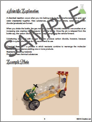 Chemical Reaction Cars - Baking Soda - STEM // Printable Teaching Resource // No Prep Classroom //