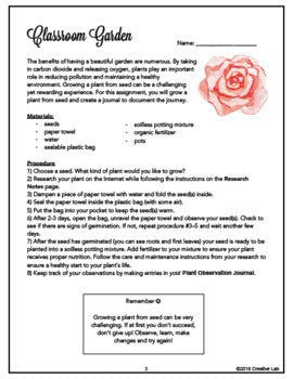 Classroom Garden - Garden Based Learning - 100% Editable // Printable Teaching Resource // No Prep Classroom //