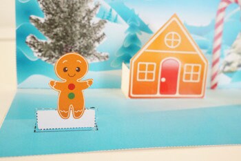 Christmas Gingerbread House Scene 3D Craft // Printable Teacher School Resource // No Prep Classroom // Kids art