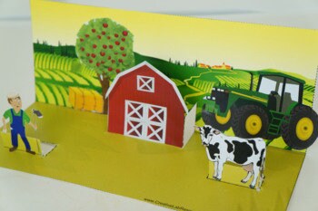 Farm Barn Scene 3D Craft Activity - 100% Editable // Printable Teaching Resource // No Prep Classroom //