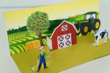 Farm Barn Scene 3D Craft Activity - 100% Editable // Printable Teaching Resource // No Prep Classroom //