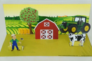 Farm Barn Scene 3D Craft Activity - 100% Editable // Printable Teaching Resource // No Prep Classroom //