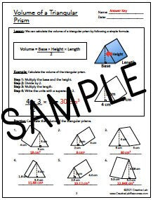 Volume of Triangular Prisms - Lesson & Practice Questions - 100% Editable // Printable Teaching Resource // No Prep Classroom //