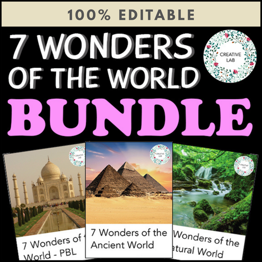 7 Wonders of the World Bundle - 100% Editable - PBL