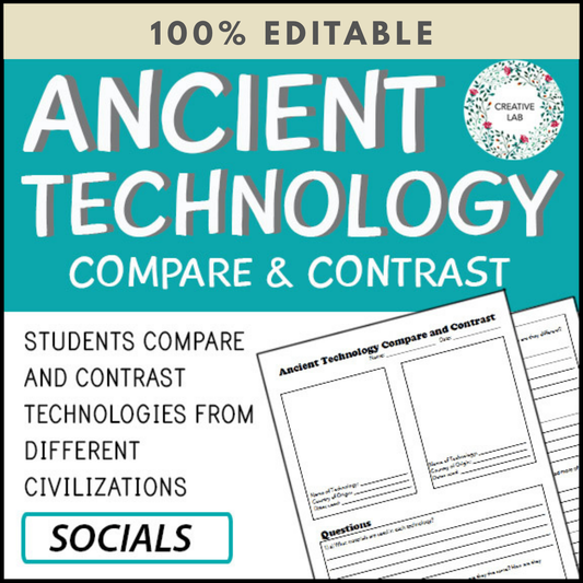Ancient Technology Compare & Contrast - Template - 100% Editable