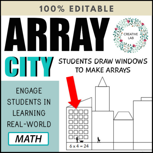 Array City - Multiplication Math Worksheets - 100% Editable