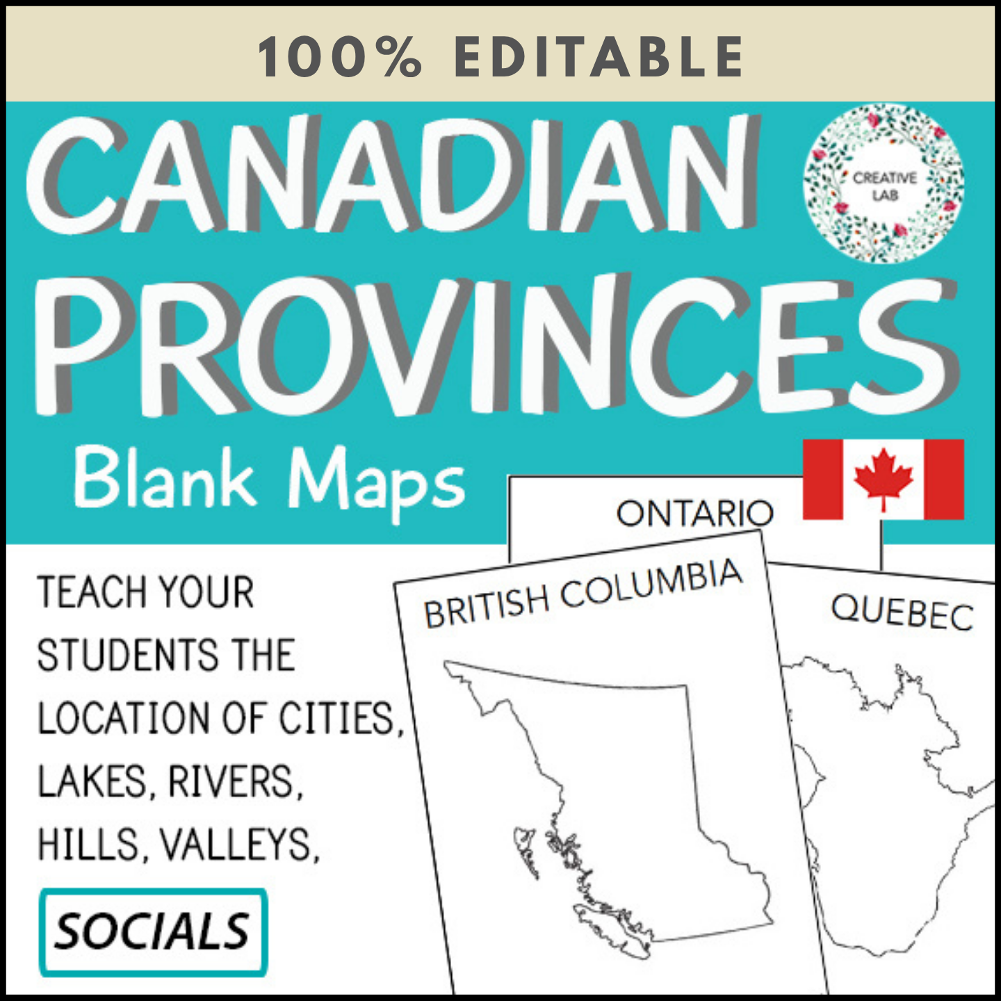 Canadian Province Maps & Canada Map - 100% Editable