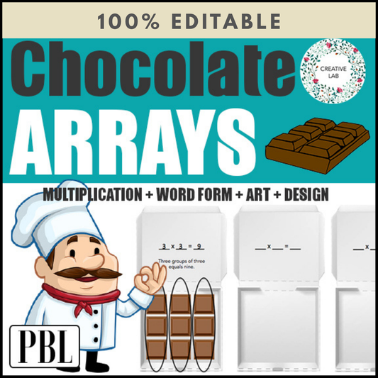 Chocolate Arrays - Single Digit Multiplication - 100% Editable