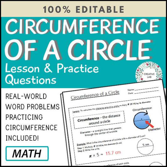 Circumference of a Circle - Practice Questions - 100% Editable