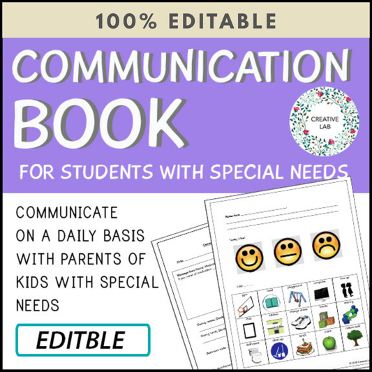 Communication Book For Students With Special Needs - 100% Editable