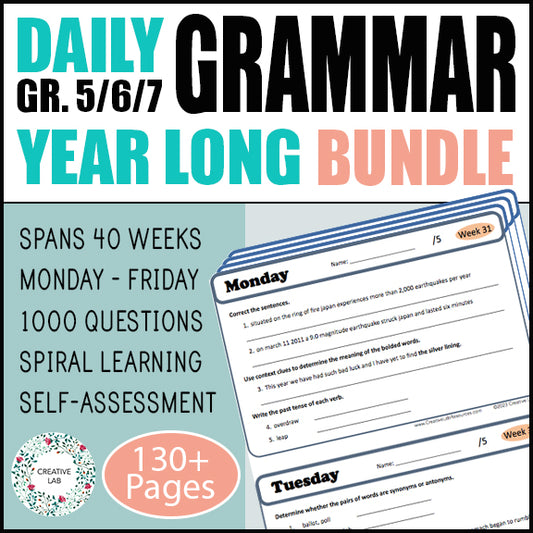 SPIRAL DAILY GRAMMAR - All Year Round - Grades 5-7