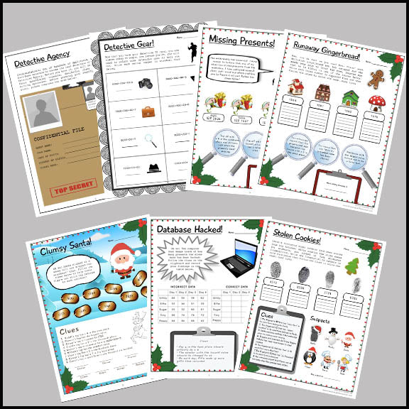 Christmas Place Value - Detective Math Mystery Project - 5th Grade