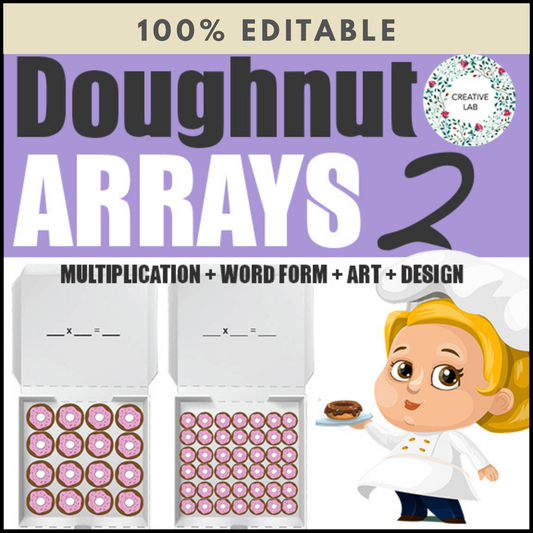 Donut Arrays 2 - Single Digit Multiplication - 100% Editable