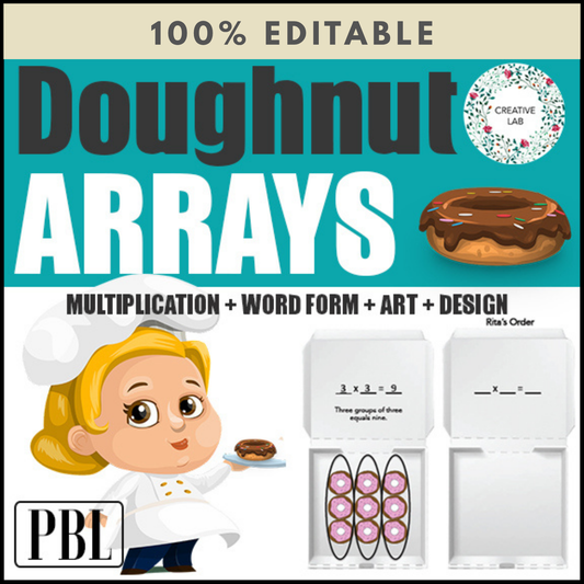 Donut / Doughnut Arrays - Multiplication - 100% Editable