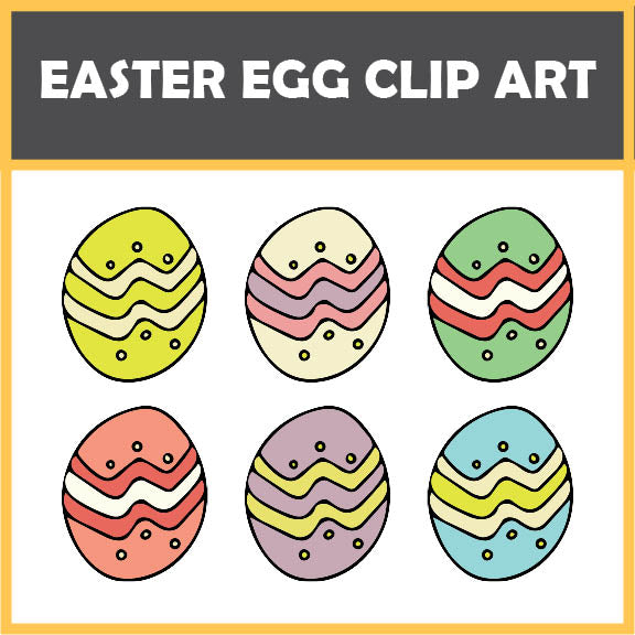 FREEBIE – Spring Easter Egg Clip Art Set – 7 images