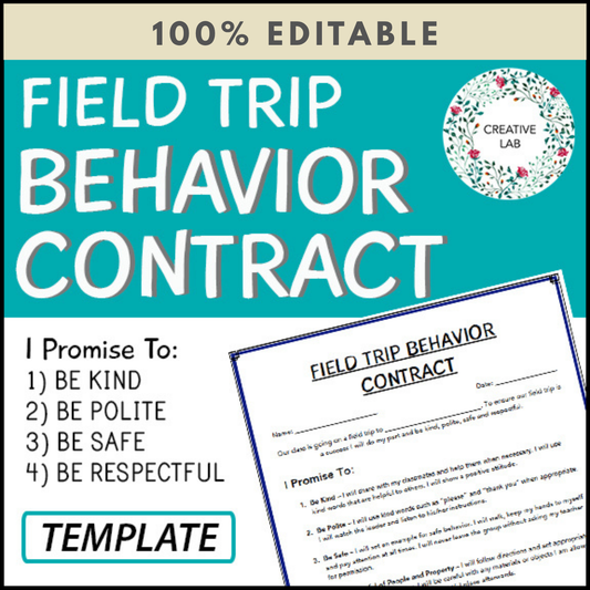 Field Trip Behaviour Contract - 100% Editable