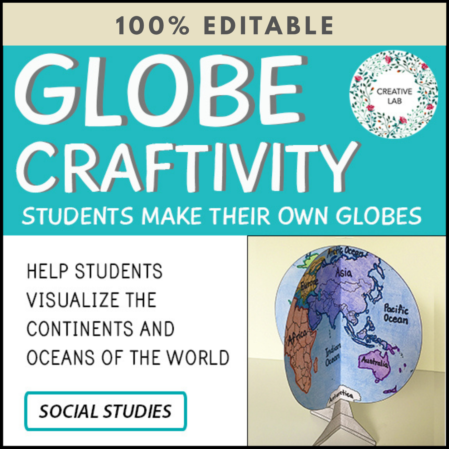 World Map Craft Ribbon Mapping Craft Activity - 3D Globe World Map - 100% Editable – Creative Lab