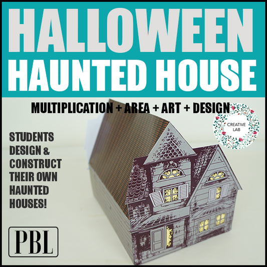 Build a Haunted House Craft - Halloween Math Craft - Area Multiplication