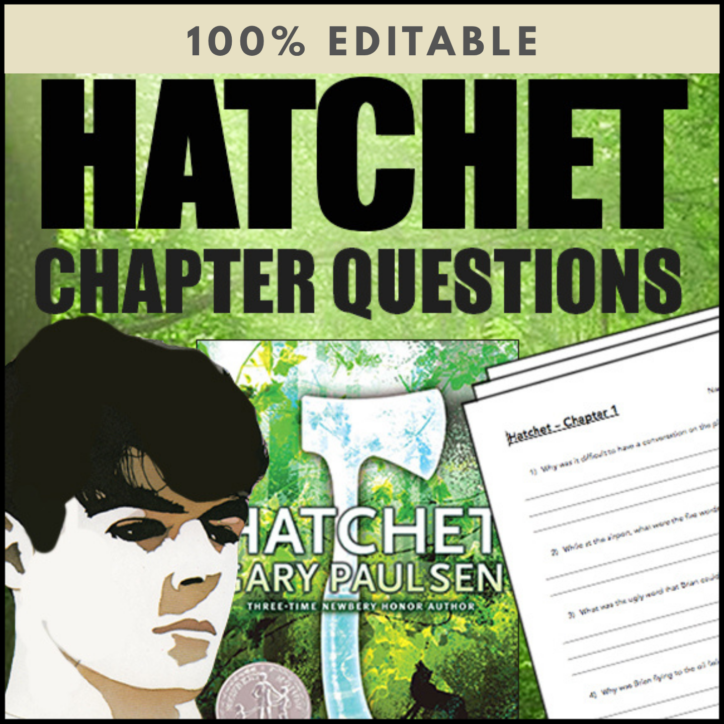 Hatchet - Chapter Comprehension Questions & Answers - 100% Editable ...
