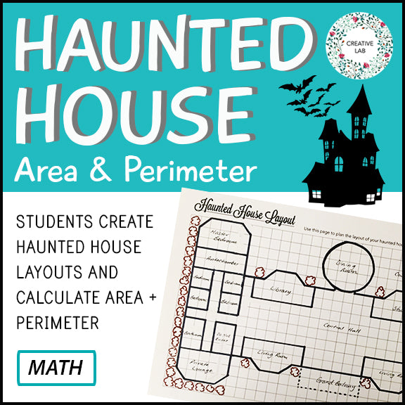 Area Measurement Math House Haunted House Math Activity - Multiplication Area Perimeter – Creative Lab