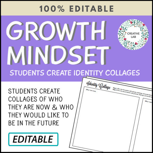 Growth Mindset - Identity Collage - 100% Editable