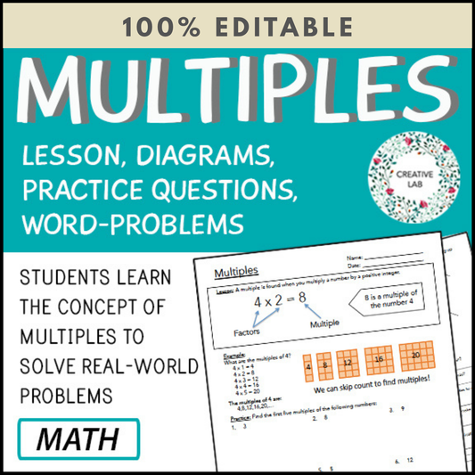 Multiples, Least Common Multiple - 100% Editable