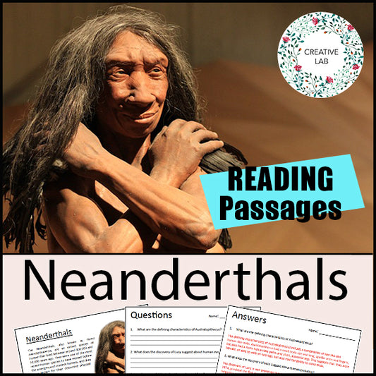 Neanderthals - Early Humans / Stone Age / Question Worksheets