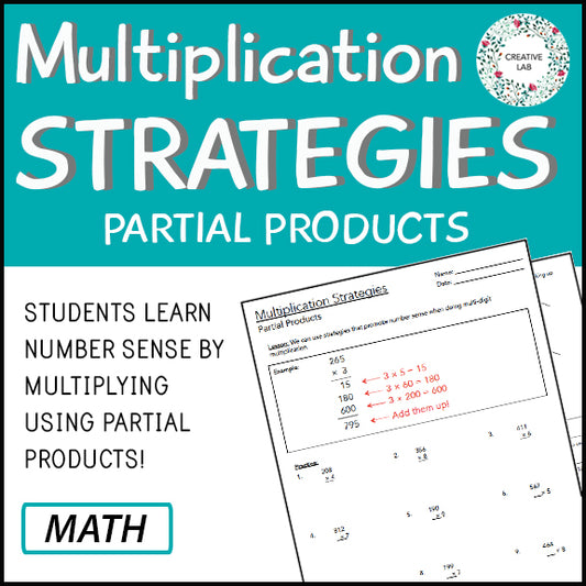 Multi-Digit Multiplication Strategies - Partial Products - Worksheets
