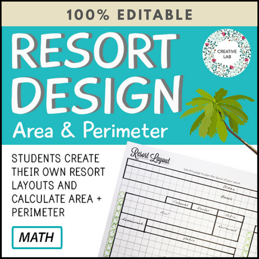 Vacation Resort Design - Area & Perimeter - 100% Editable