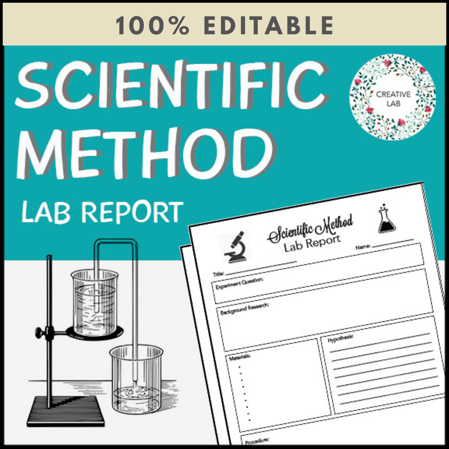 Scientific Method Lab Report - Student Template - 100% Editable ...