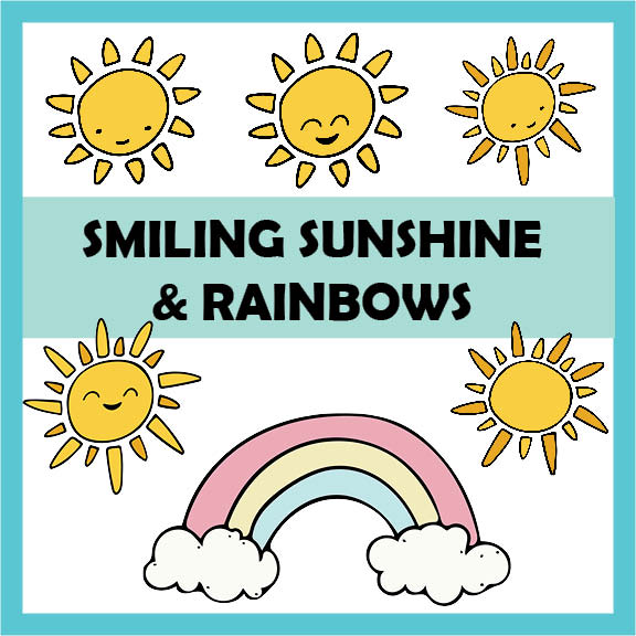 Smiling Sunshine and Rainbows Clip Art Kit