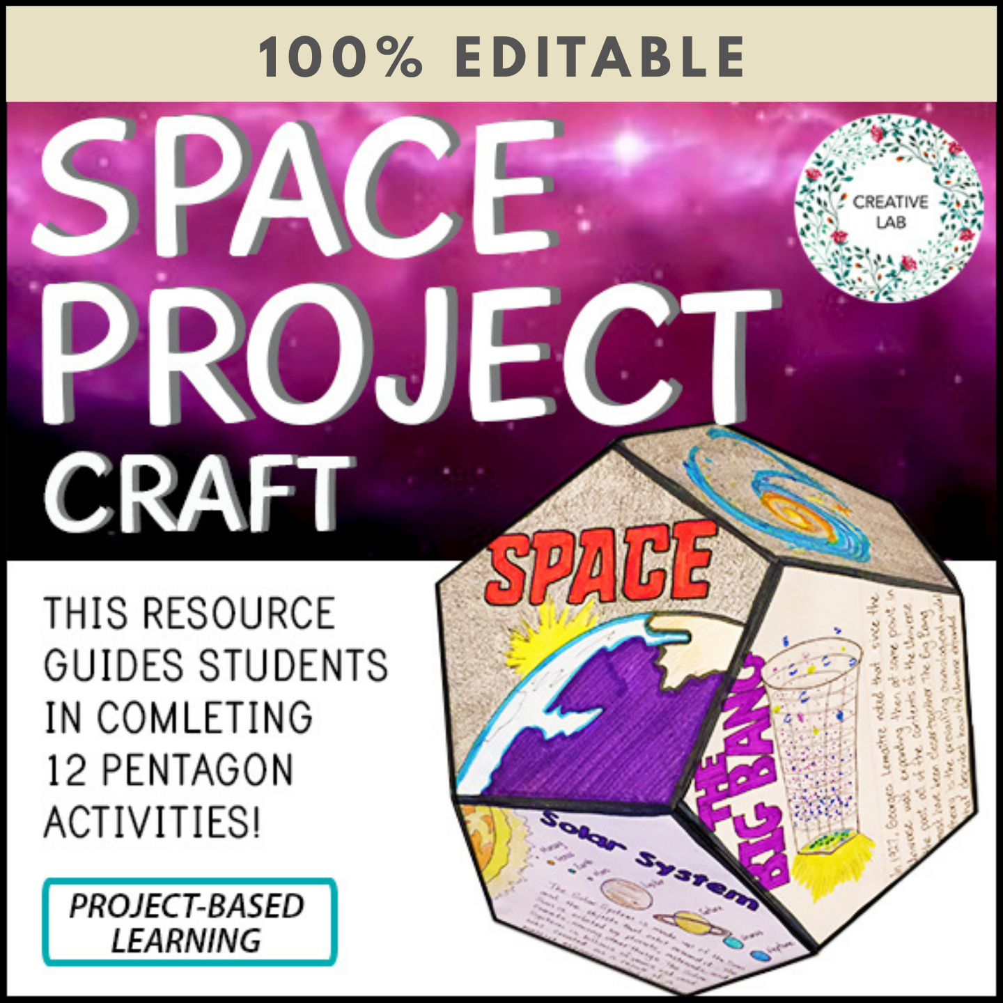 Space Project Craft Activity - 100% Editable