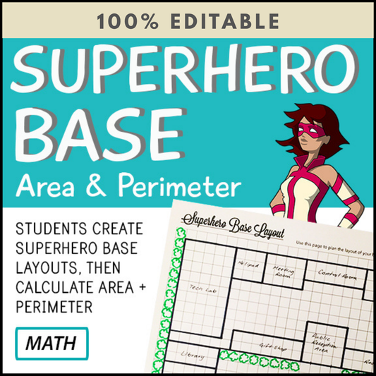 Superhero Base Design - Math - 100% Editable