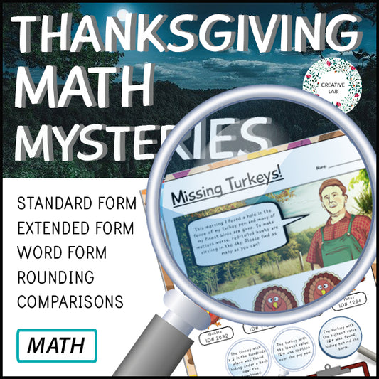 Thanksgiving Place Value - Detective Math Mystery Project