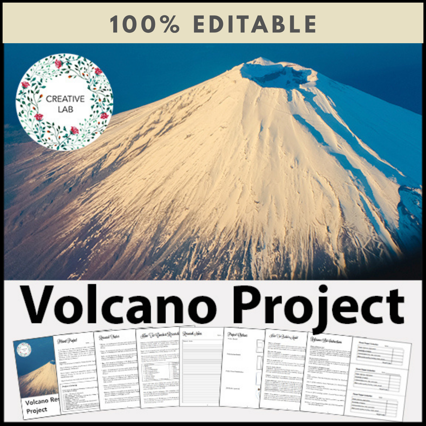 Volcano Research Project - 100% Editable – Creative Lab