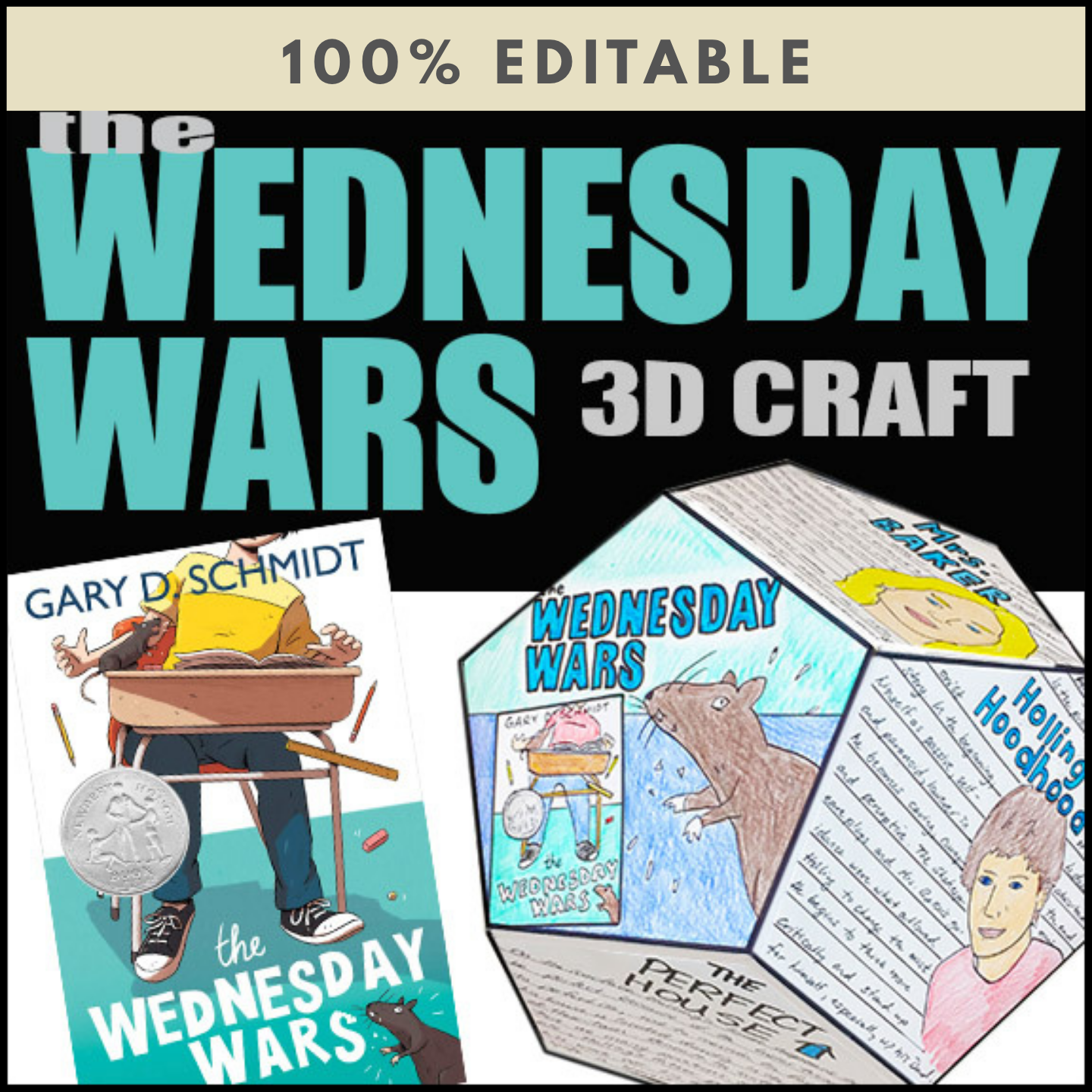 The Wednesday Wars - Novel Study Project Craft - 100% EDITABLE