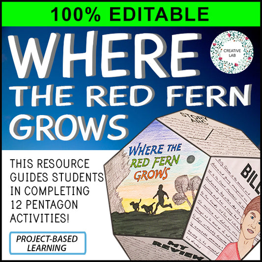 Where the Red Fern Grows - Novel Study Project Craft - 100% Editable