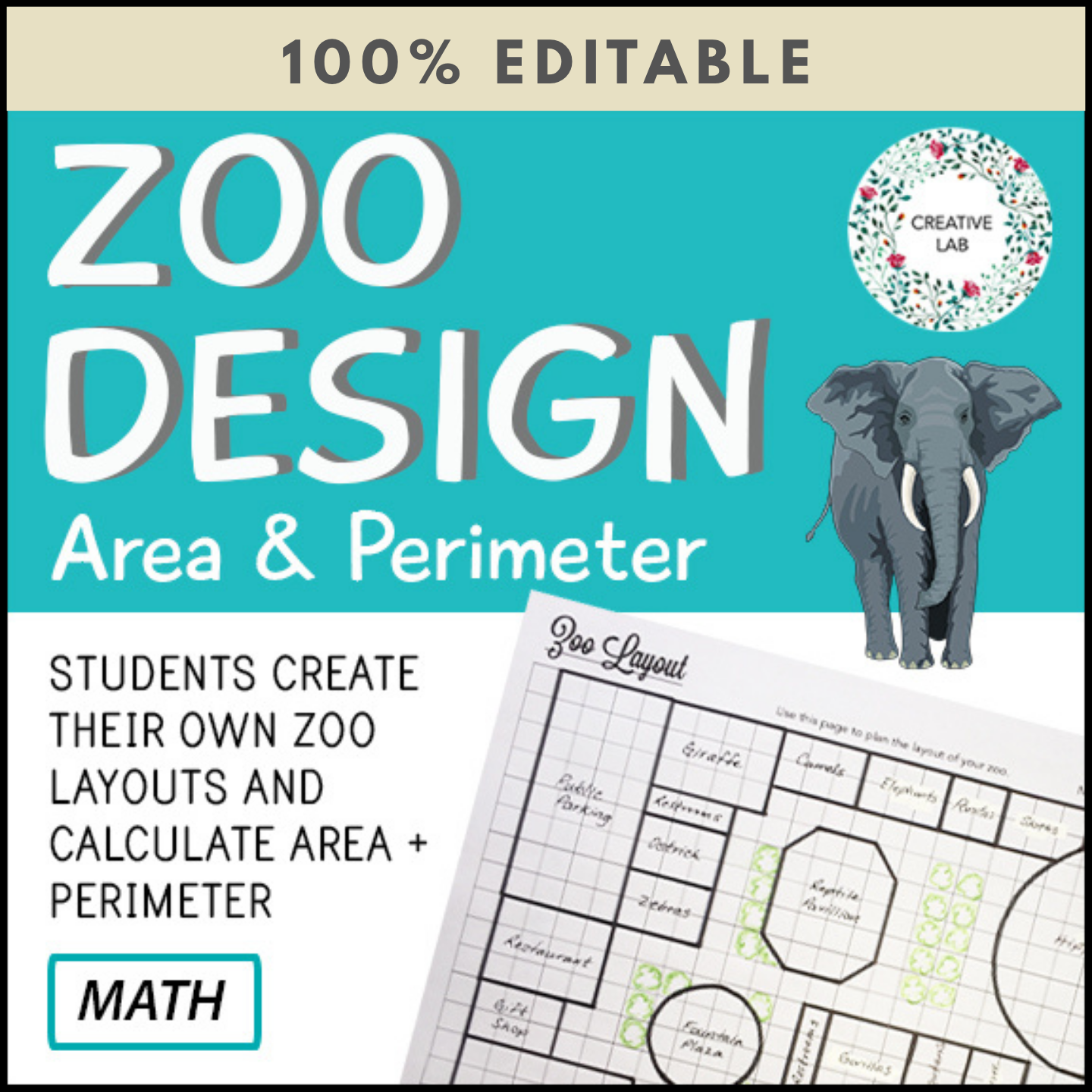 Zoo Design - Area & Perimeter - 100% Editable