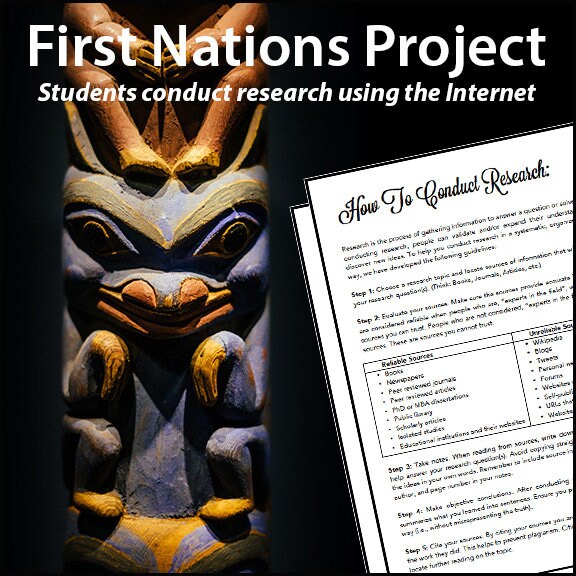 Canada's First Nations Research Project - PBL // Printable Teaching Resource // No Prep Classroom // Project Based Learning