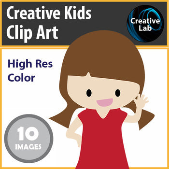 School Kids Students Clipart Set