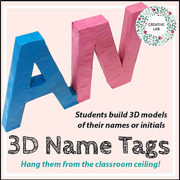 FREE - 3D Student Name Art Project