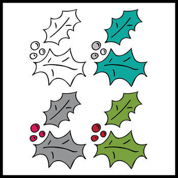 FREE - Christmas Clip Art - Holly and Berries