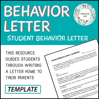 Student Behaviour Letter - To Parents - Template