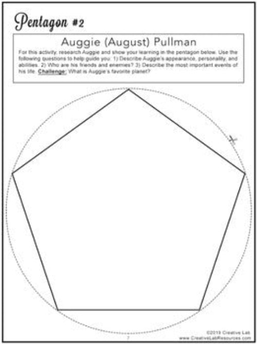 Wonder Novel Study Project Craft - PBL