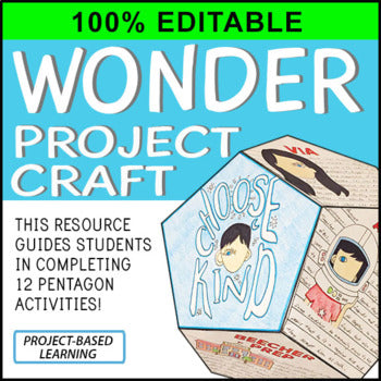 Wonder Novel Study Project Craft - 100% Editable